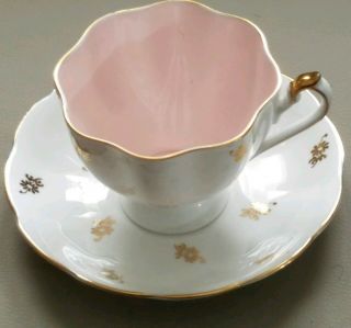 Queen Anne Pink Tea Cup & Saucer Set Fine Bone China England Antique Numbered