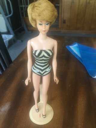 Vintage 1960’s Bubble Cut Barbie Doll Ash Blonde,