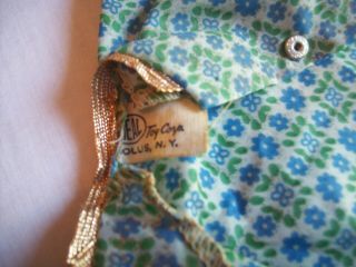 VINTAGE LITTLE MISS REVLON DOLL BLUE FLORAL ROBE TAGGED IDEAL TOY CORP HOLLIS,  NY 4
