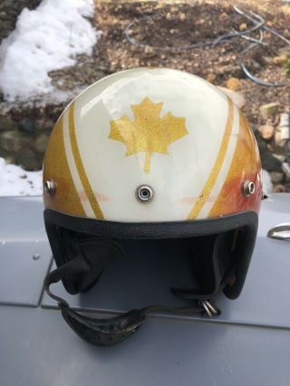Vintage Maple Leaf Easy Rider Motorcycle Helmet Large Canada Canadian