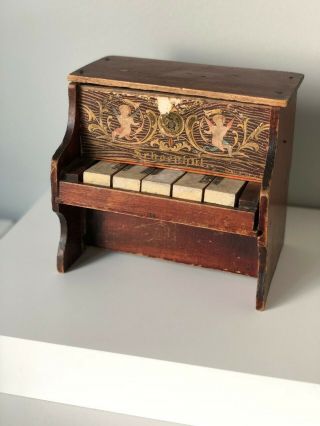 Rare Antique Early 1900’s (?) Miniature Schoenhut 5 Keys Wood Piano Toy