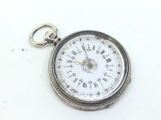 Rare Antique Victorian Solid Silver Pocket Watch Fob London