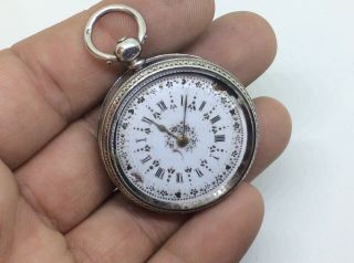 Rare Antique Victorian Solid Silver Pocket Watch Fob LONDON 3