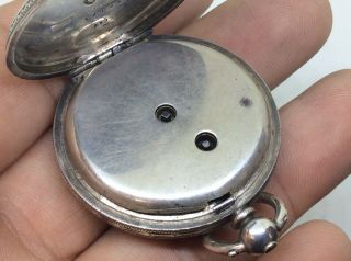 Rare Antique Victorian Solid Silver Pocket Watch Fob LONDON 5