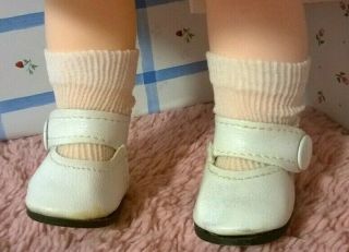 White Snap - On Shoes (1 3/4 " X 7/8 ") & Socks Fit 11 " Vogue Littlest Angel Doll