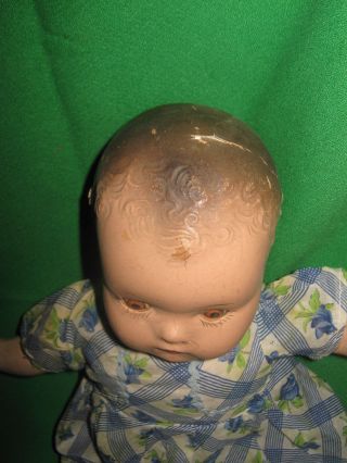 Vintage 1940’s Composition Horsman Baby Doll 15” Molded Hair 3