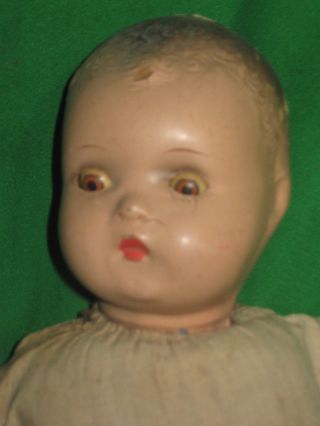 Vintage 1940’s Composition Horsman Baby Doll 15” Molded Hair 4