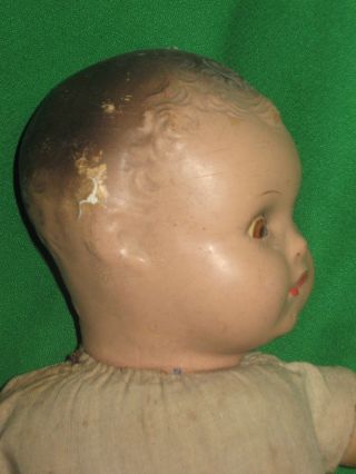 Vintage 1940’s Composition Horsman Baby Doll 15” Molded Hair 5