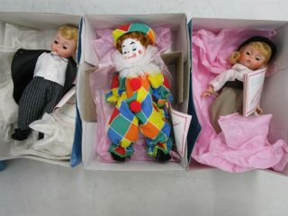 3x Vintage Madame Alexander 8 " Doll 488 Groom 305 Clown 309 Riding Habbit