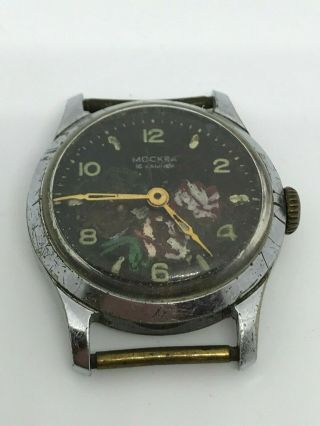 Ussr Moscow Watch Kirova Soviet Mchz Vintage Russian 50s 16 Jewels Wristwatch