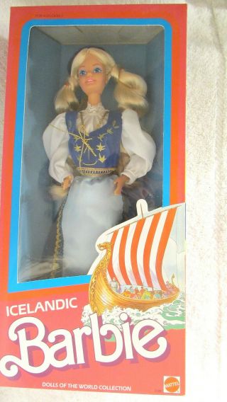 1986 Superstar Era Barbie Vintage Icelandic Dolls Of The World 3189 Nrfb