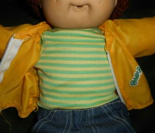 VINTAGE CABBAGE PATCH KIDS BABY DOLL BOY BROWN HAIR STUFFED ANIMAL PLUSH TOY E 6