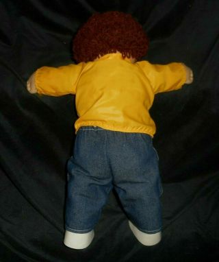VINTAGE CABBAGE PATCH KIDS BABY DOLL BOY BROWN HAIR STUFFED ANIMAL PLUSH TOY E 7