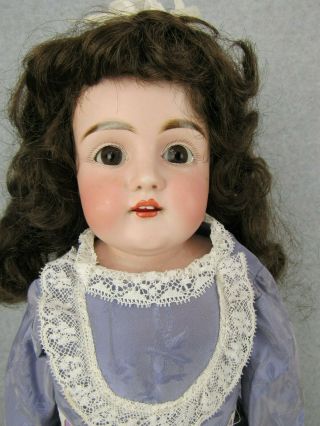 23 " Antique Bisque Head German Kestner Doll With Kid Leather Body With Repair