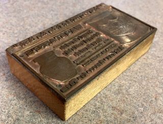 Antique C1915 Wood Block Copper Engraving Stamp Wagstaffe Ad Typography Typeset