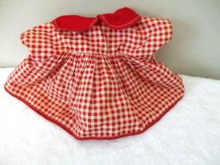 Vintage Ideal Toy Corp.  Doll Cotton Red Checked Dress Shirley Temple? 16 "