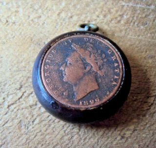 1899 Georgius 1v De Gratia Coin Pocket Watch Fob / Sweetheart Pendant