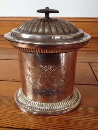 Colonial Antique Style Silverplate Kitchen Bathroom Container Canister Tarnish