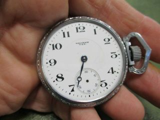 Vintage 1908 Waltham Model 1900 Pocket Watch Movement Non Running 110 0s 7j Usa