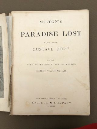 John Milton ' s Paradise Lost Illustrated by Gustave Dore,  oversized antique 6