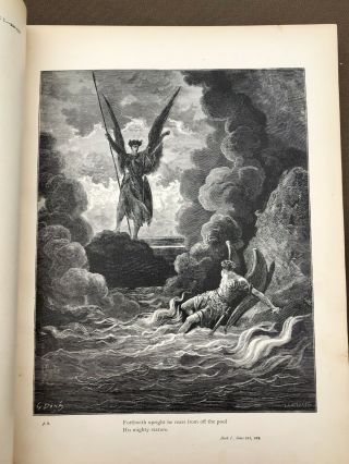 John Milton ' s Paradise Lost Illustrated by Gustave Dore,  oversized antique 7