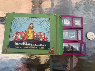 Antique Snow White And The Seven Dwarfs Full Colour Lantern Slides - England
