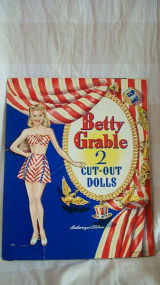 1943 Vintage Betty Grable Paper Dolls Wwii Victory Set Pin Up Girl