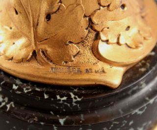 Antique French Art Nouveau,  Dore Gold Gilt Bronze,  Flowers & Leaf Vase 10