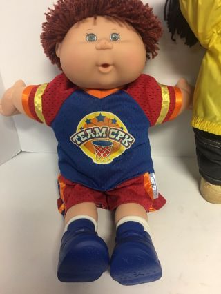 Vintage Red Hair Boy Cabbage Patch Doll Team Cpk Basketball Outfit Blue Shoes