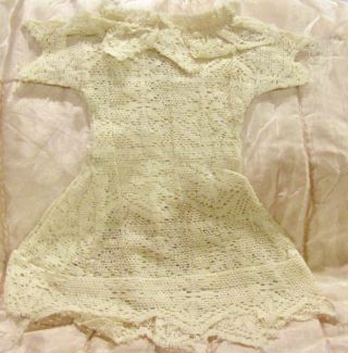 G262 Antique Cotton Lace Doll Dress For Antique Bisque Doll
