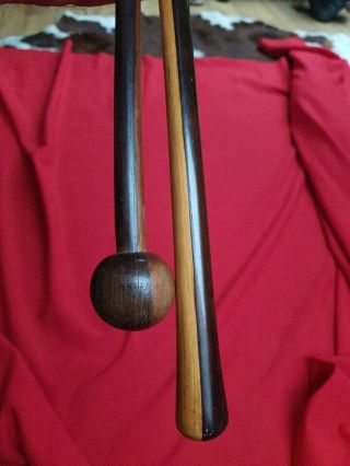 PAIR VINTAGE ZULU SOUTH AFRICAN KNOBKERRIE STAFFS AFRICA COLLECTABLES 3