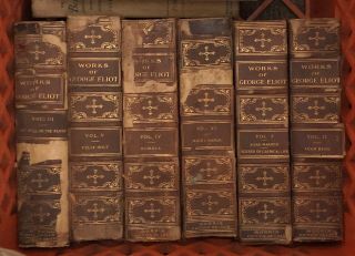 George Eliot Leather 6 Volumes Antique Old Vintage Books