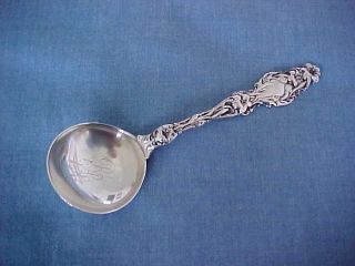 Antique Whiting Lily Sterling Bouillon Spoon " Pat.  App.  For " 1902 Silver