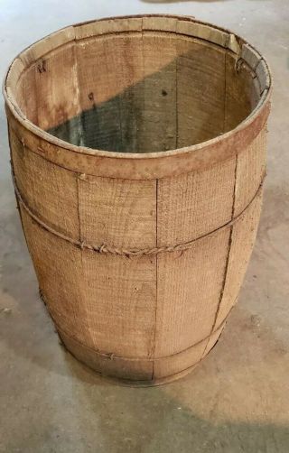 Vintage Wood Nail Keg Small Barrel 18 " × 12 " Antique Rustic