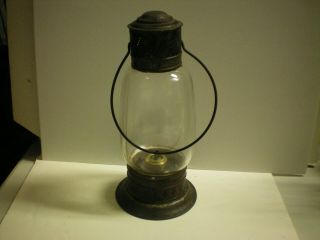 Antique Tin And Glass Whale Oil Lantern 19th Century