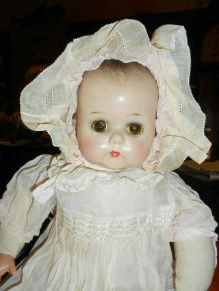 Large Antique 22 " R&b Composition And Cloth Baby Doll Sleepy Eyes
