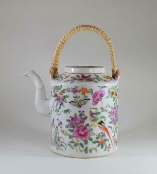 Antique Early 19th Century Chinese Porcelain Famille Rose Teapot