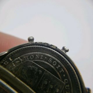 Antique Victorian 1887 Silver Six Pence Coin Golden Jubilee hallmark Brooch pin 5