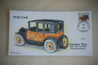 Antique Toys Taxi Cab (37c) Stamp Fdc Handpainted Collins Q3504 Sc 3628