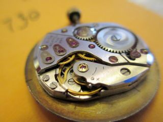 VINTAGE Lord Elgin 23 Jewel 730 Wrist Watch Movement Runs Parts Repair 2
