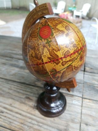 Vintage Italian Old World Globe 8 1/2” Small Made In Italy