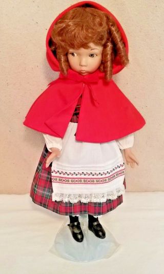 Little Red Riding Hood Doll 14.  5 " Tall With Stand Vintage Collectible Doll Euc