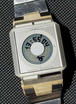 Vintage Casio Film Watch Fs - 02 World Time Data Bank Japan Digital Watch Repair