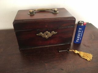 Diminutive Antique English George Iii Mahogany Tea Caddy Box Late 18th C Aafa