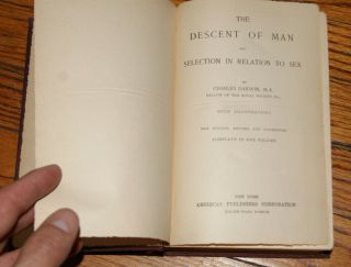 Antique Charles Darwin The Descent of Man & Selection in Relation to Sex 2nd Ed 2