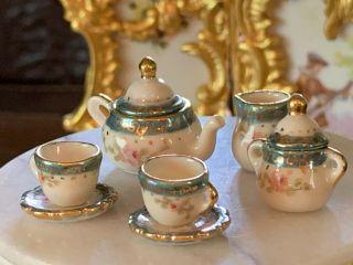 Artisan Miniature Dollhouse Vintage Tea Set England Marked 