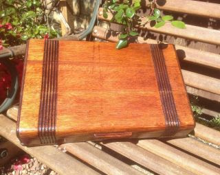 Vintage Art Deco Style Wooden Cutlery Box - Storage - Display - Container