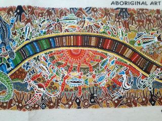 Antique Aboriginal Australian Art Painting On Canvas By Danny Eastwood