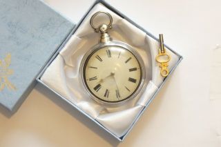 Antique Solid Silver Verge Fusee Pair Cased Pocket Watch Dated 1837.