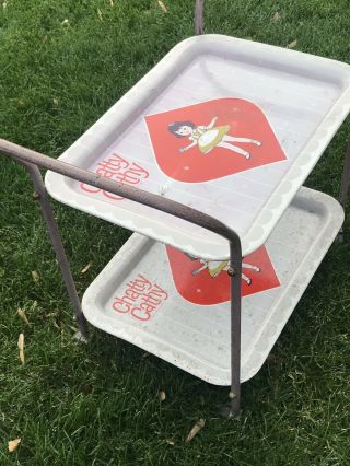 1962 Mattel chatty cathy doll Metal Tea Serving Cart With Trays 6